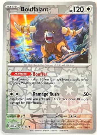 Pokemon TCG Bouffalant SV03: Obsidian Flames [Reverse Holo] 2023