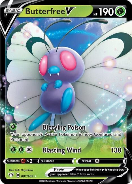Pokemon TCG Butterfree V SWSH03: Darkness Ablaze 2020