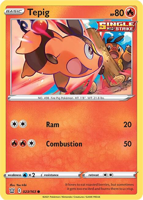 Pokemon TCG Tepig SWSH05: Battle Styles 2021