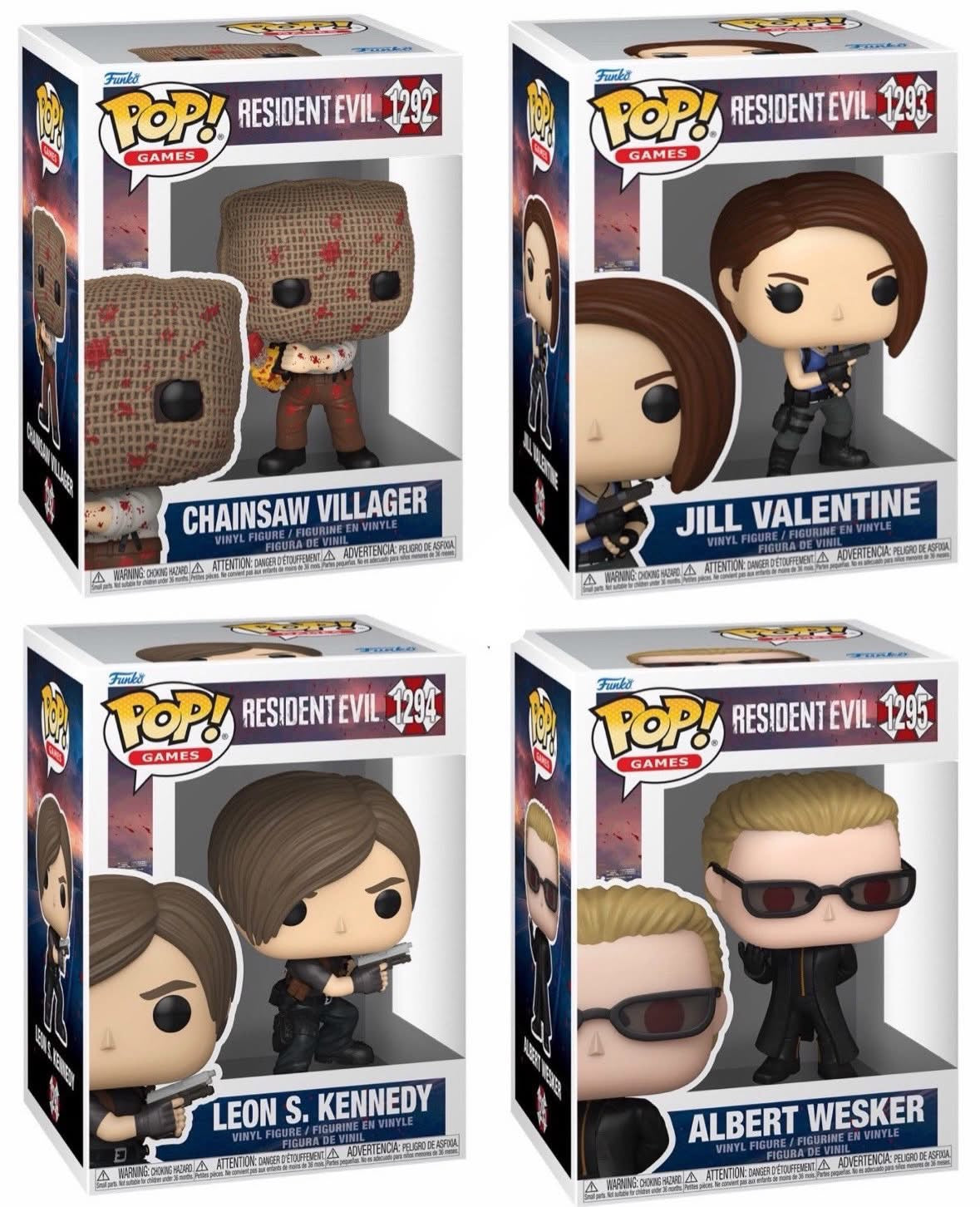 PREORDER Funko Pop Resident Evil Lot of 4 Bundle