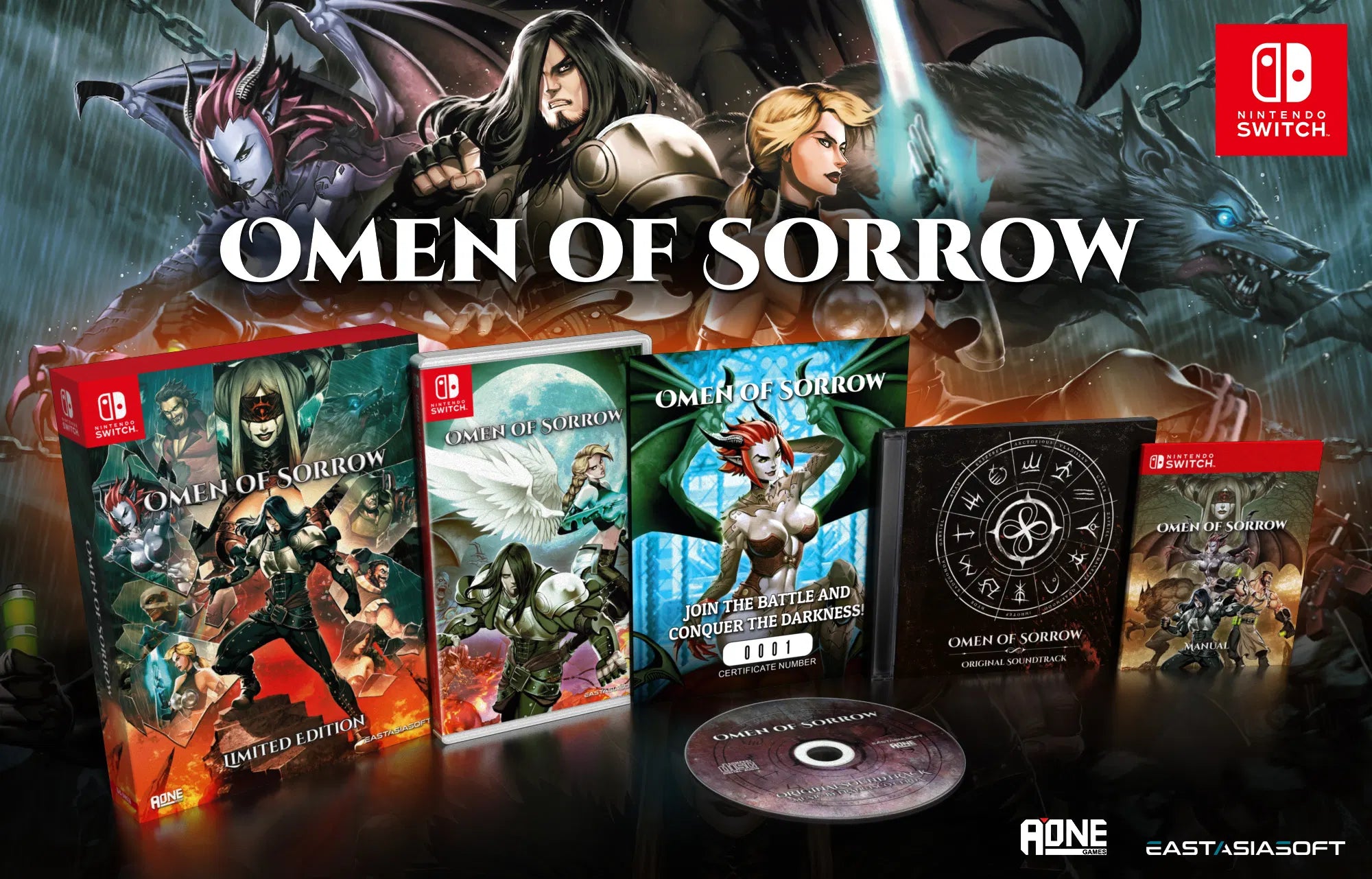 Nintendo Switch Omen of Sorrow Play Exclusive Limited Edition #458 Sealed