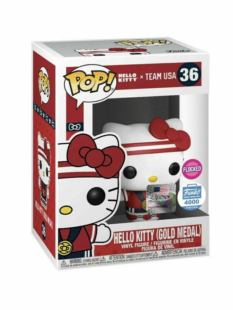 Funko Pop! Hello Kitty x Team USA Hello Kitty (Gold Medal) Flocked Funko Shop Exclusive LE 4000