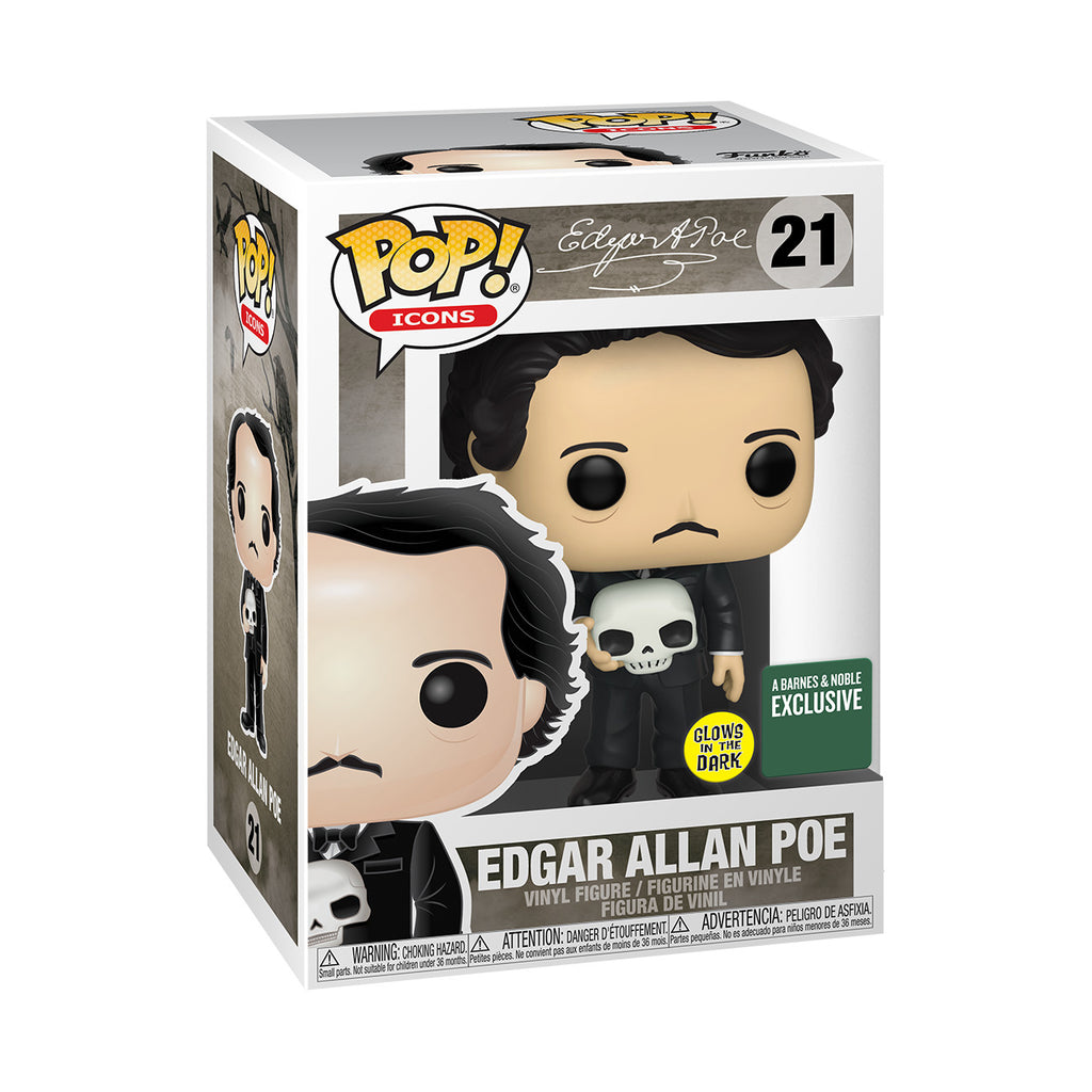 Funko Pop! Icons Edgar Allan Poe GITD Barnes & Nobles Exclusive
