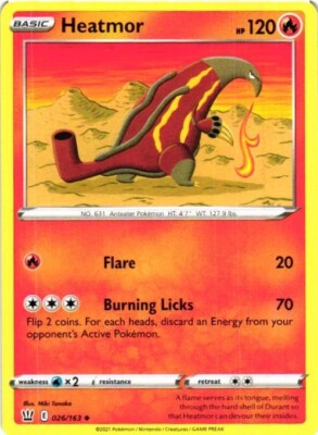 Pokemon TCG Heatmor 026/163 Sword & Shield 2021